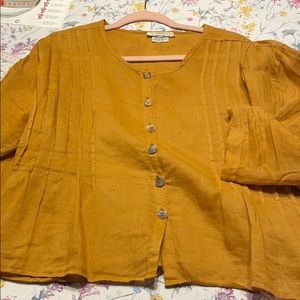 Kleen brand linen top, size XL gold/mustard